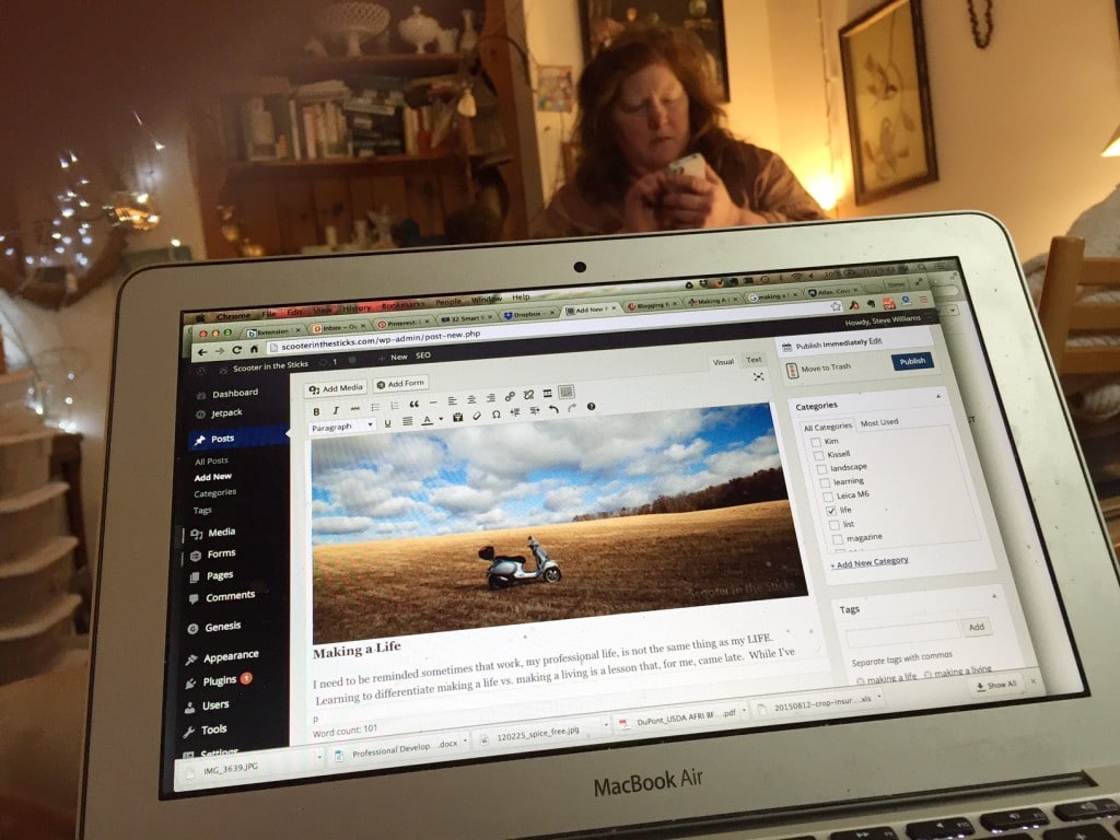 blogger's view across a computer screen