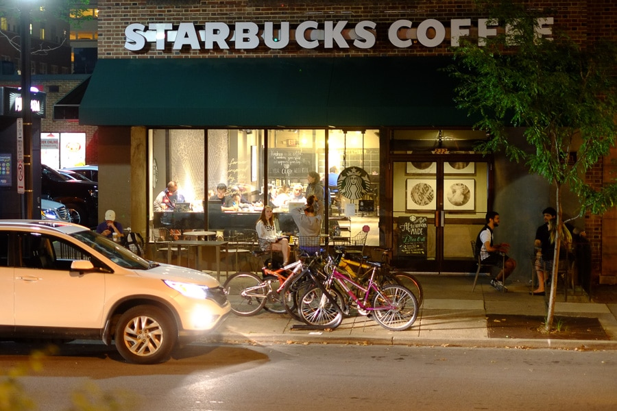 Starbucks at night