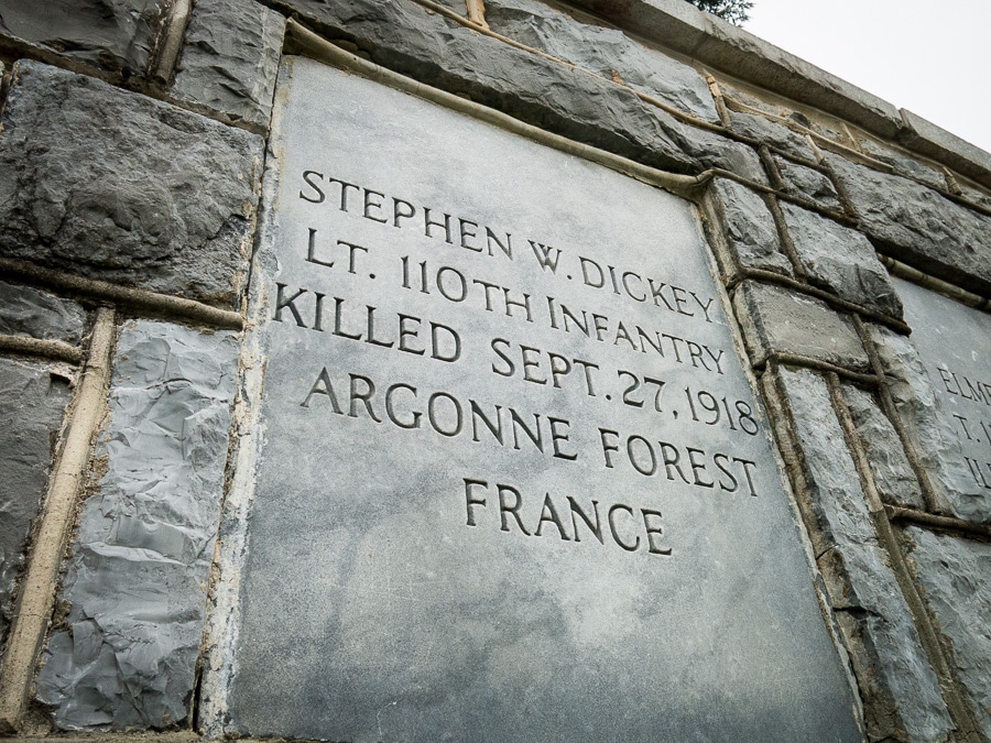 Soldier's name on memorial wall at the Pennsylvania Military Museum