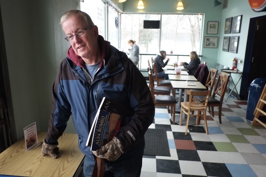 Portrait of Paul Ruby at the Pump Station Cafe.