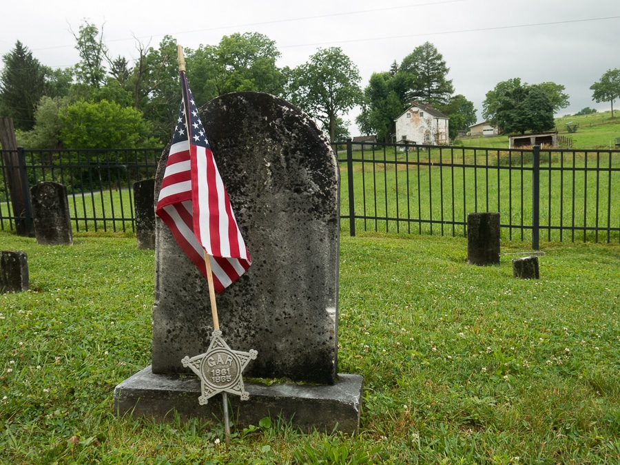 Old gravestone of a Civil War veteran