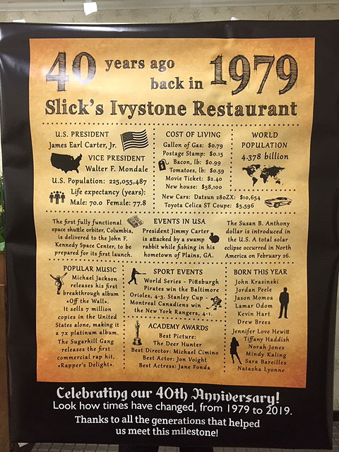 Handbill from Slick's Ivystone Restaurant.