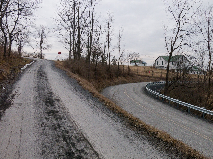 Rural roads in Pennsylvania