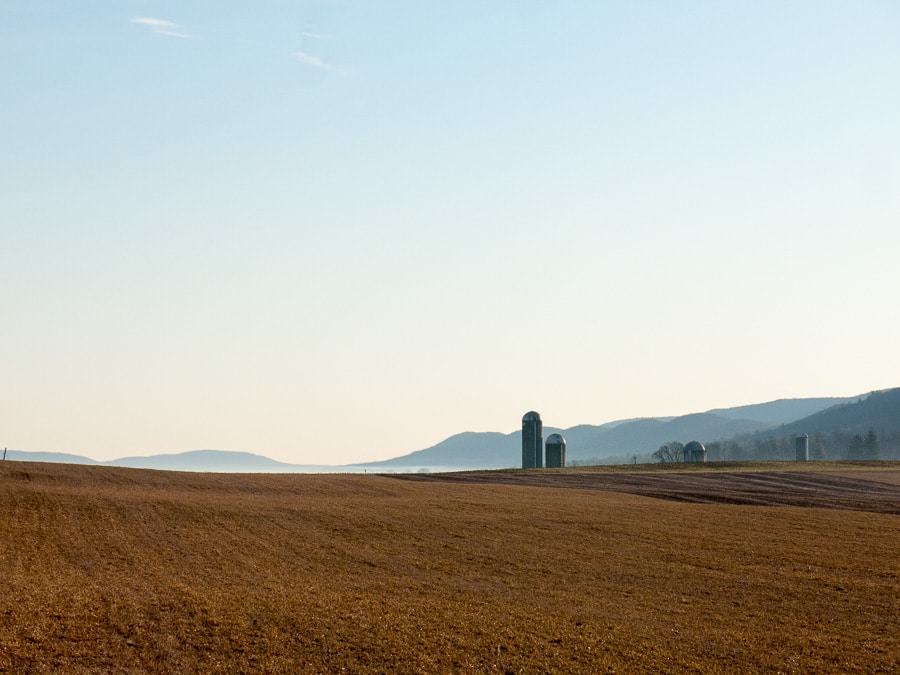Farm scene on an open landscape