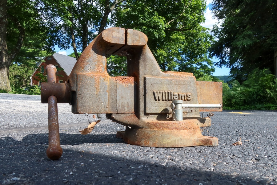A large, steel vice.