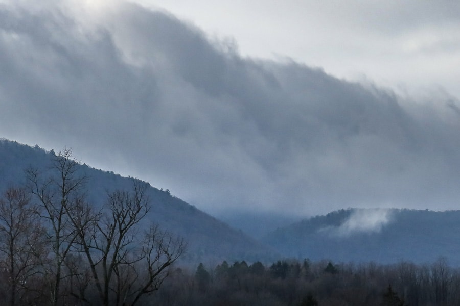Heavy sky over the Appalachian Mountains
