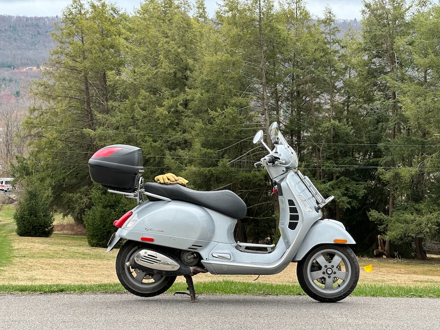 Vespa GTS scooter.