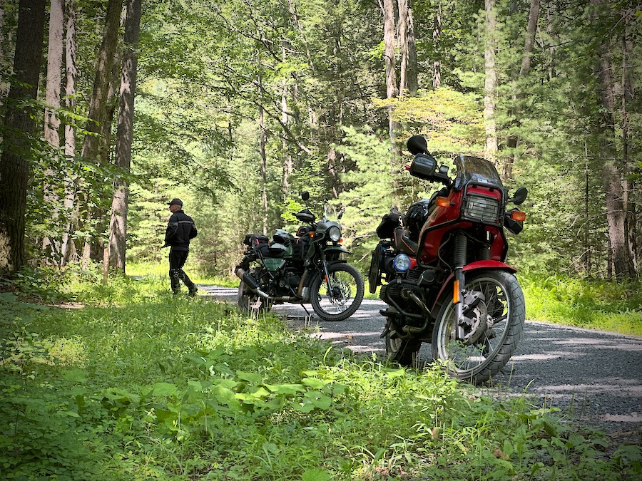 Motorcycles in Rothrock State Forest.