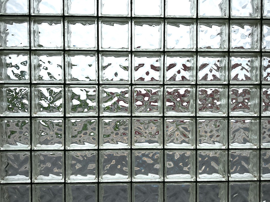 Glass block wall at the Bing Diner.