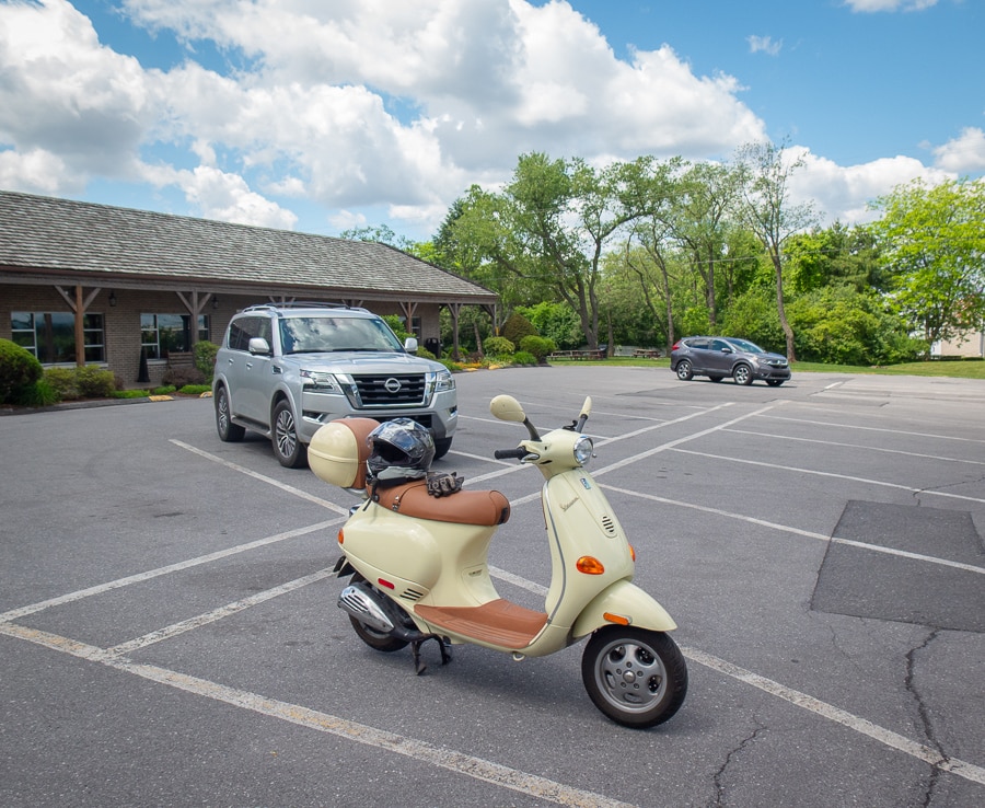 2004 Vespa ET4 scooter parked at Meyer Dairy.
