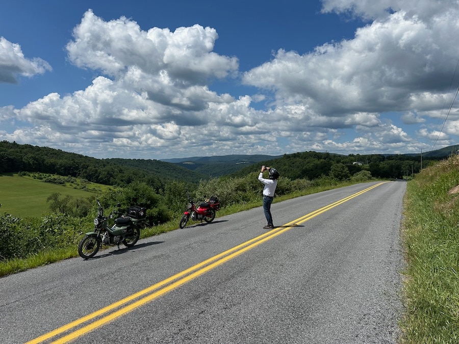 Photographing a sweeping view.