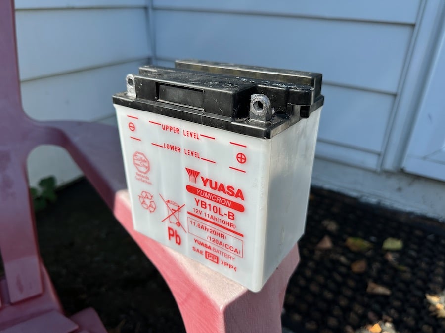 A scooter battery.